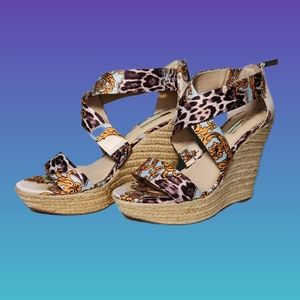 Multi Print Woven Wedge